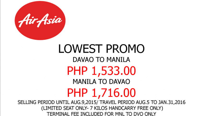 AIRASIA LOWEST PROMO aug3